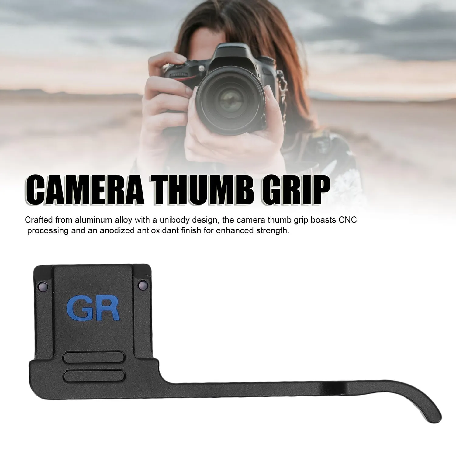 Zunate GR4 thumb grip fotocamera blu nero metallo