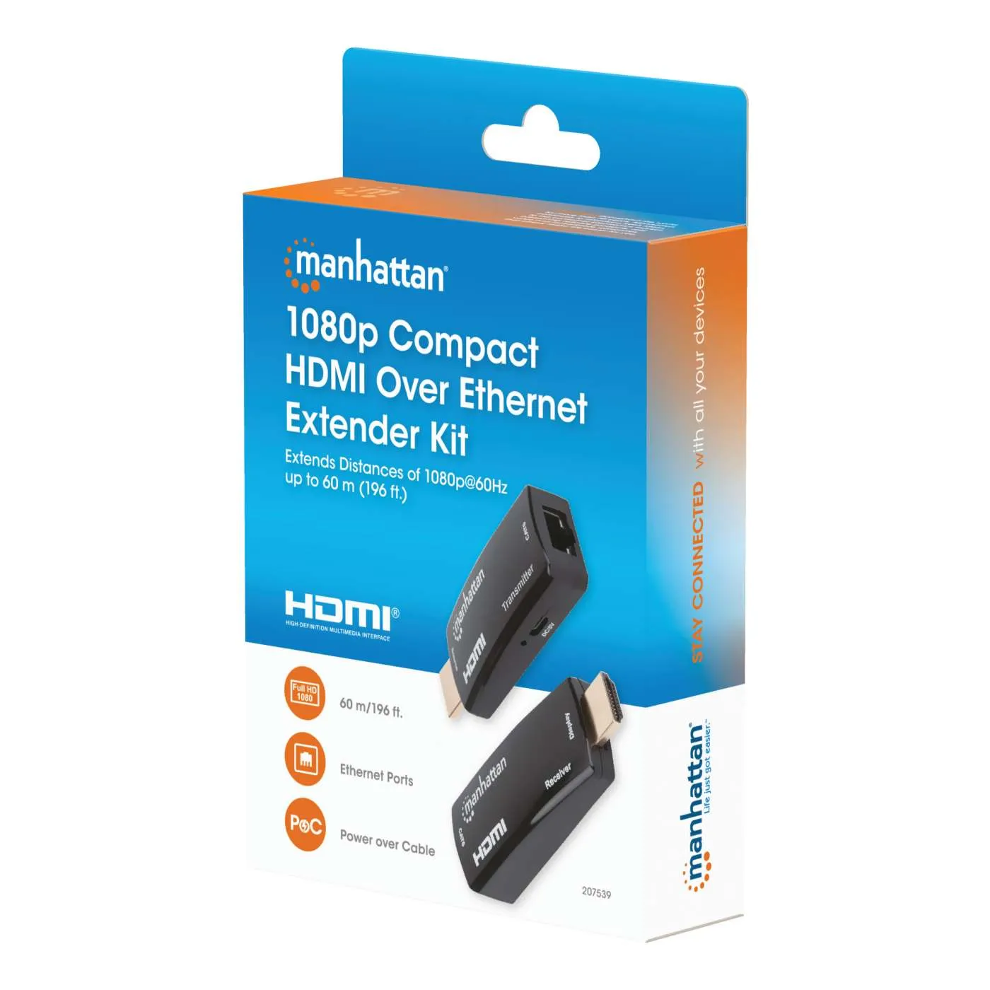Manhattan Kit Extender HDMI Ethernet 1080p 60 m Compatto