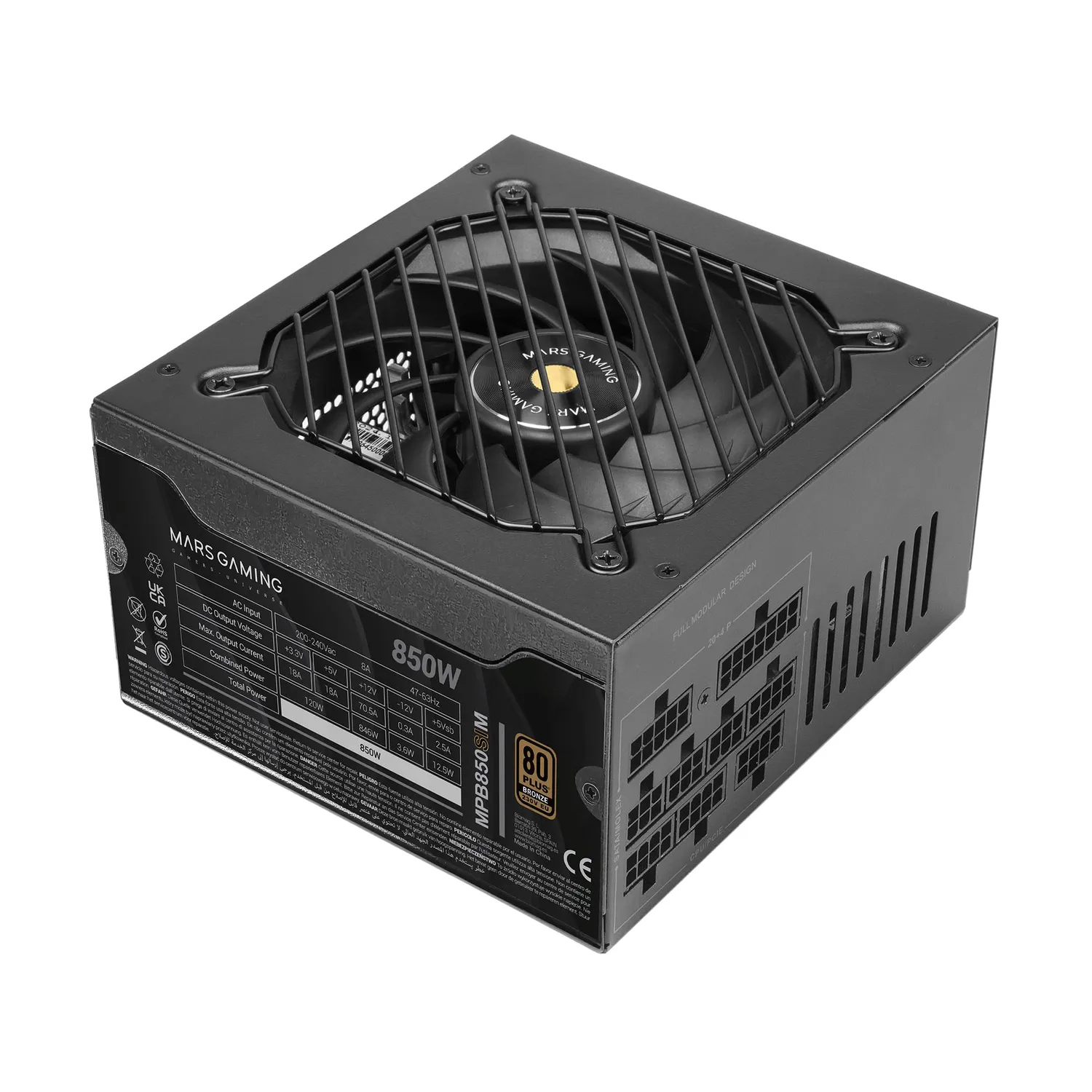 Mars Gaming MPB850SIMW alimentatore 850W bianco modulare