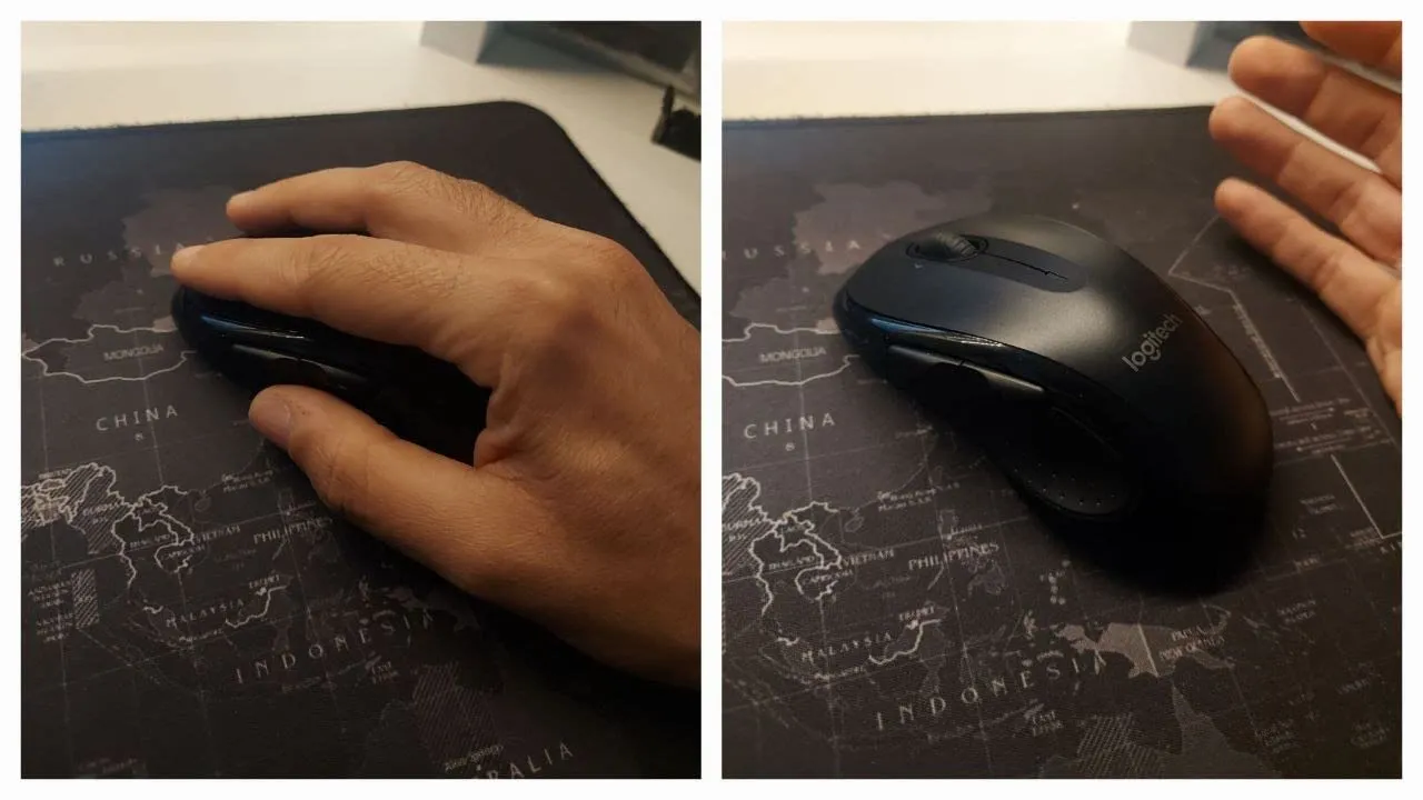 Logitech M510 mouse wireless laser ergonomico grigio