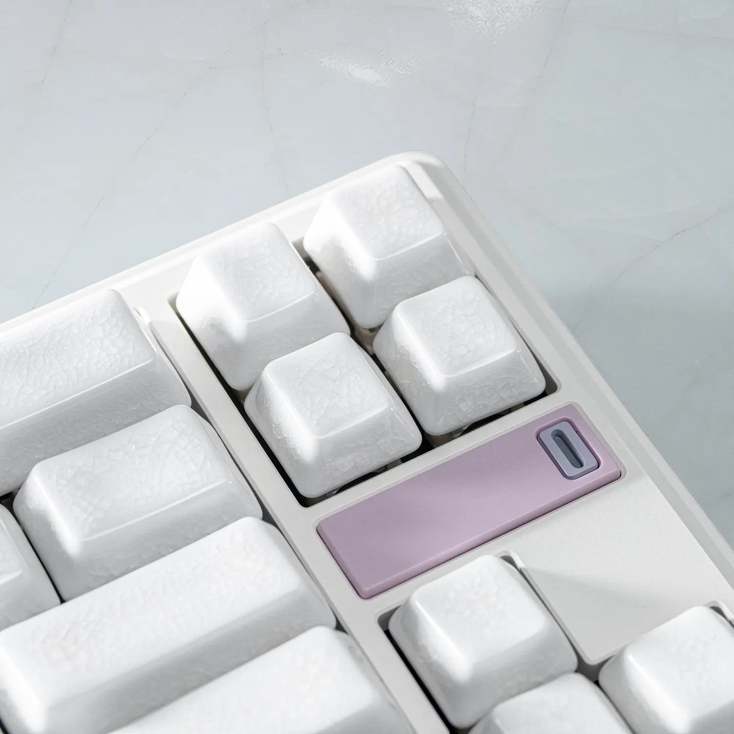 Cerakey V2 Full Set keycap ceramica White Crazed 113 tasti