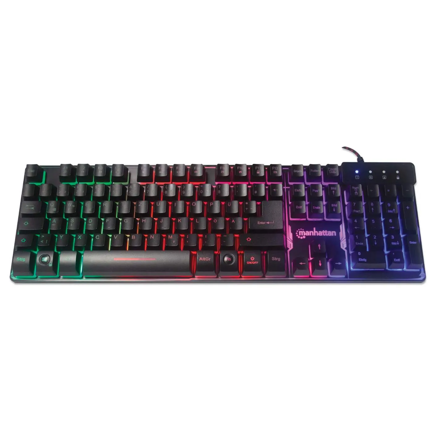 Manhattan Metal Base tastiera gaming USB nera retroilluminata