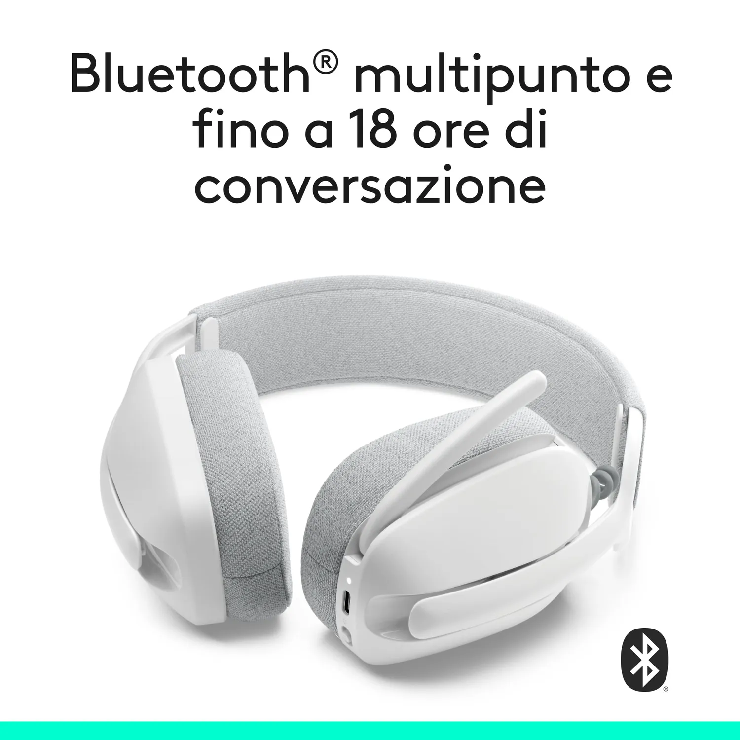 Logitech Zone Vibe 100 cuffie wireless bianco over-ear