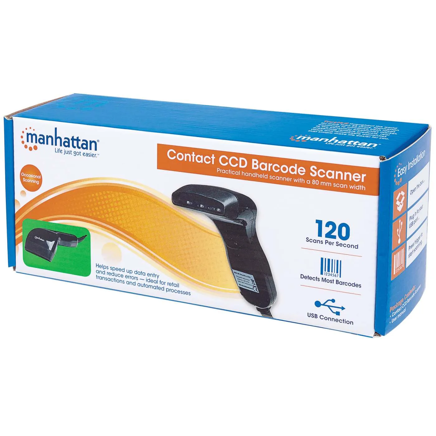 Manhattan scanner barcode CCD USB a contatto 120/s