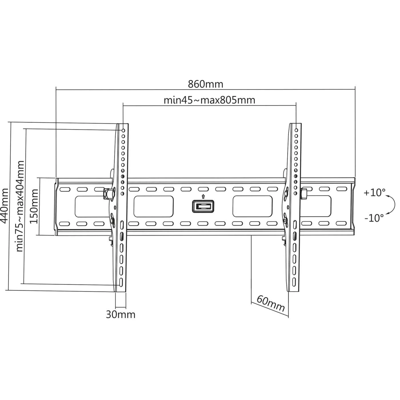 Manhattan supporto TV inclinabile 37-86" 75kg VESA