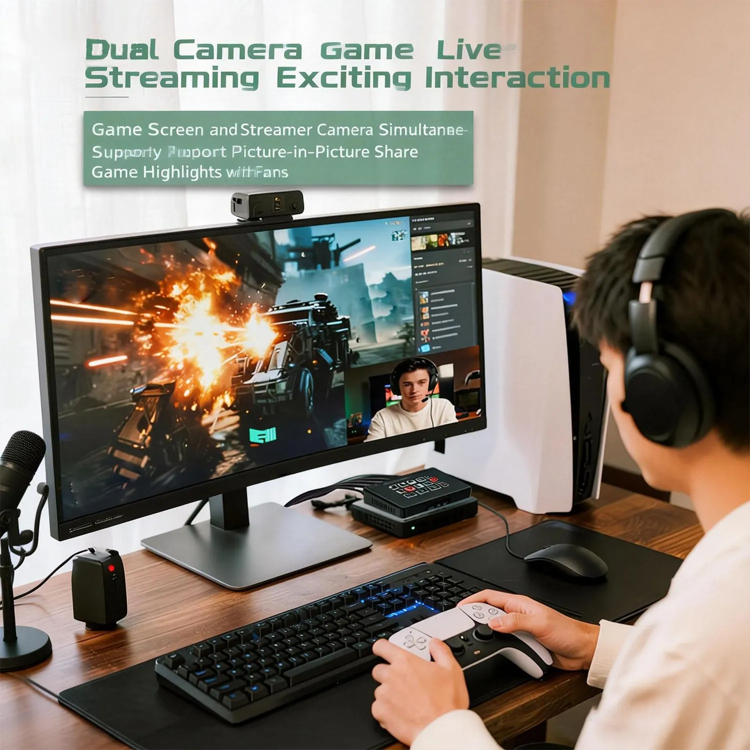 Zunate switcher streaming mixer video 1080P 2 HDMI