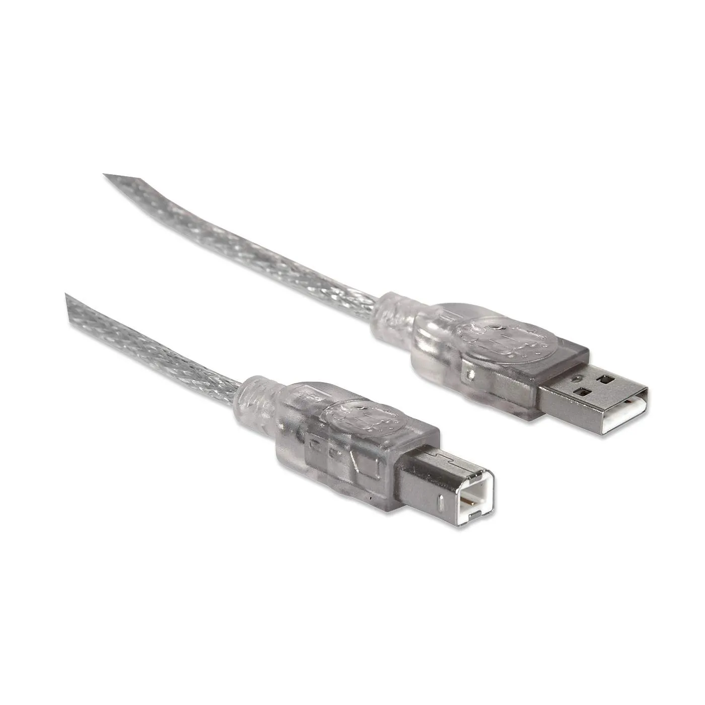 Manhattan Cavo USB 2.0 A-B 5 m argento 480 Mbps