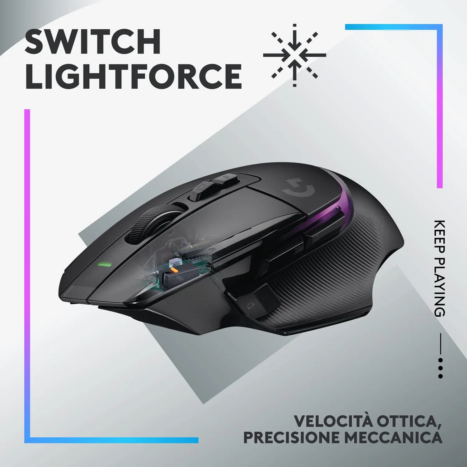 Logitech G G502 X PLUS mouse gaming nero RGB