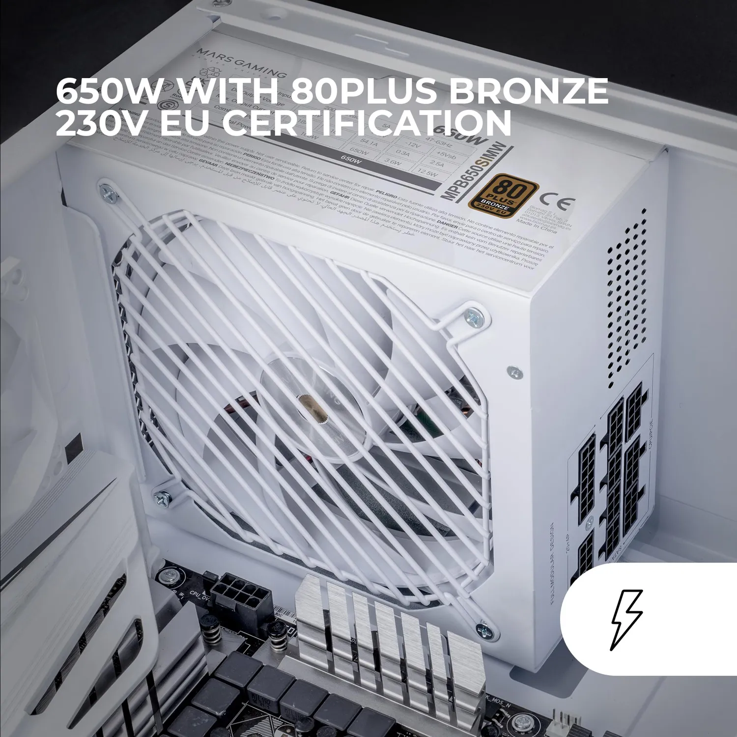 Mars Gaming MPB650SIMW alimentatore 650W modulare bianco