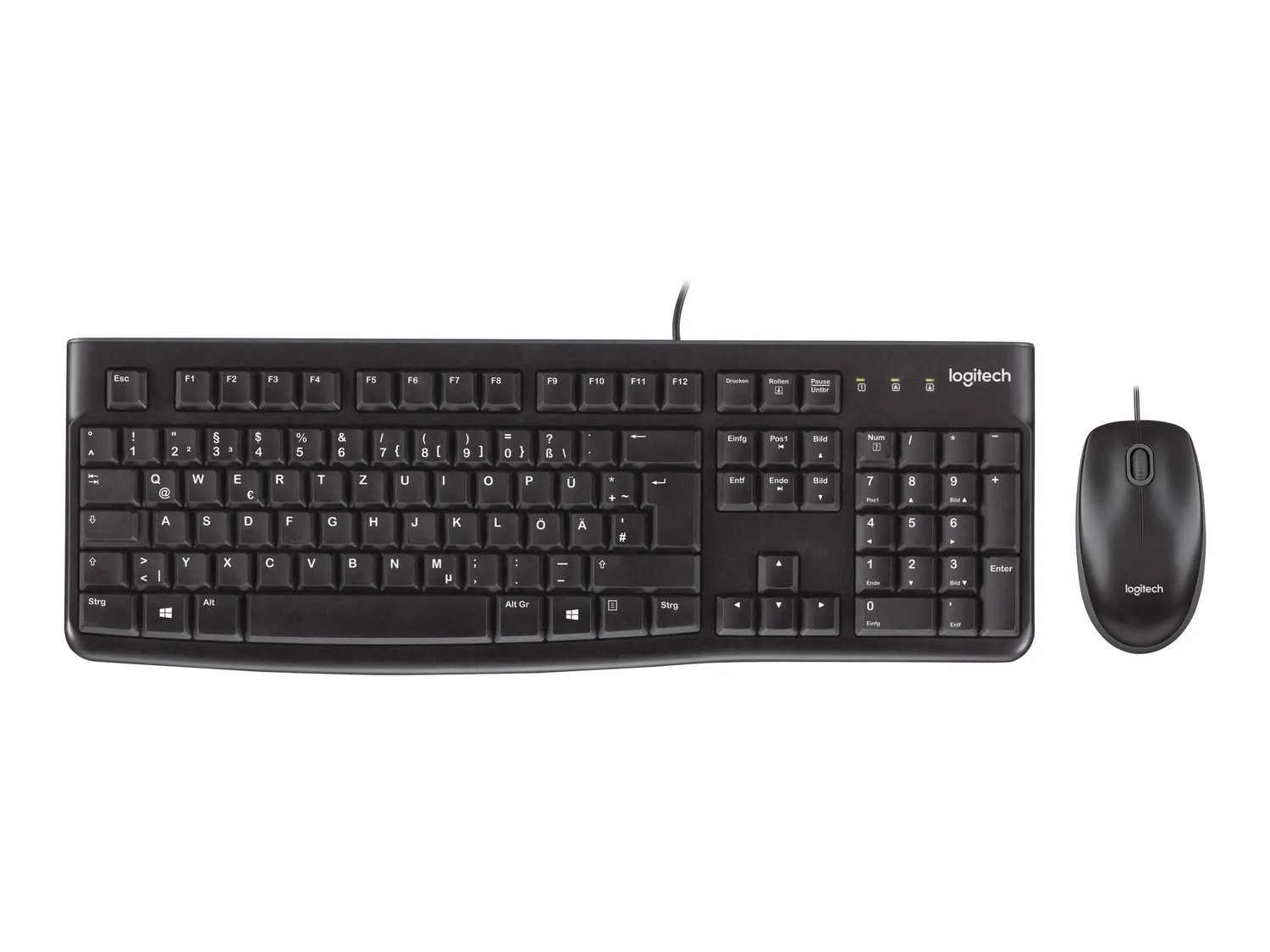 Logitech MK120 combo tastiera e mouse con filo nero