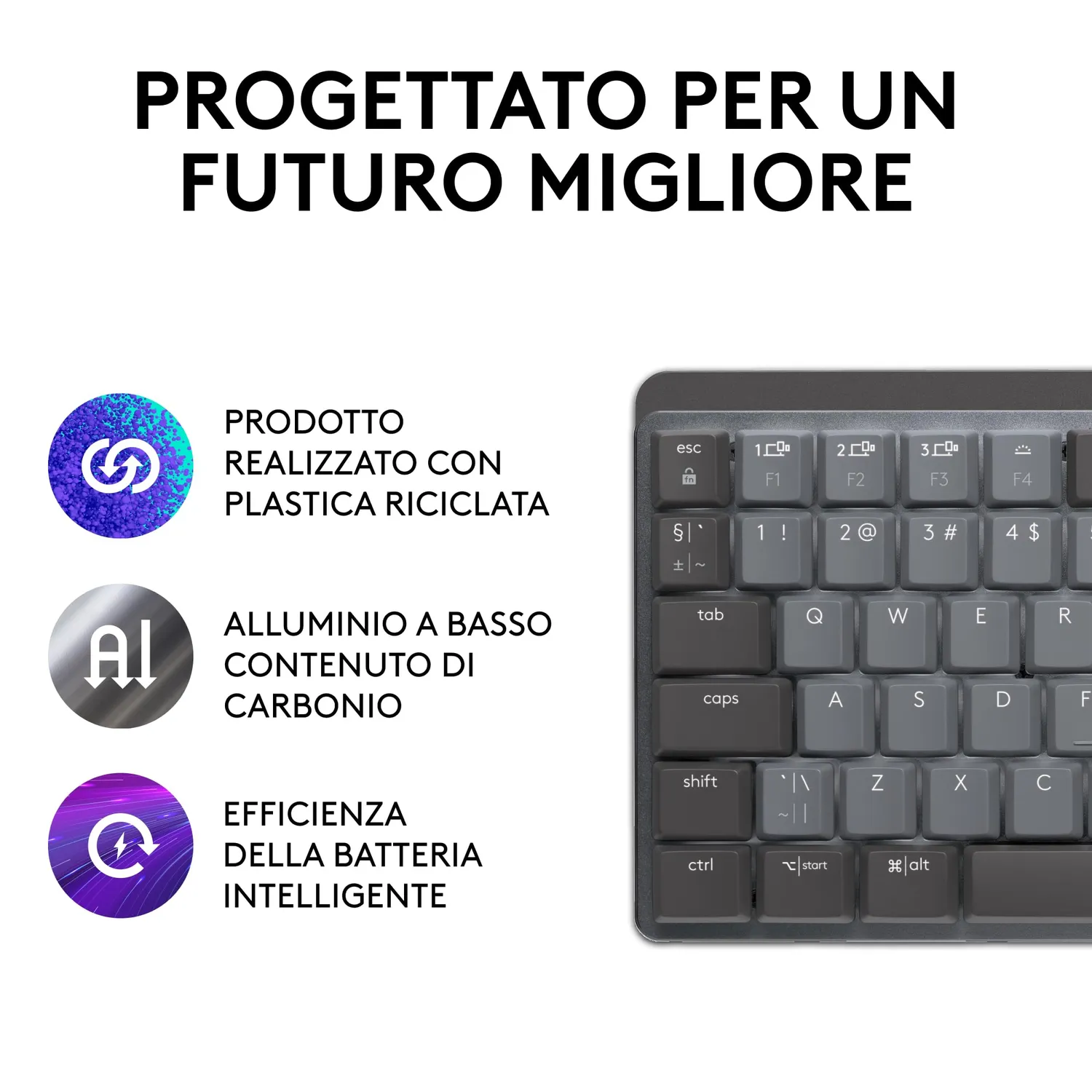 Logitech MX Mechanical Mini Tastiera Meccanica US Grafito low-profile