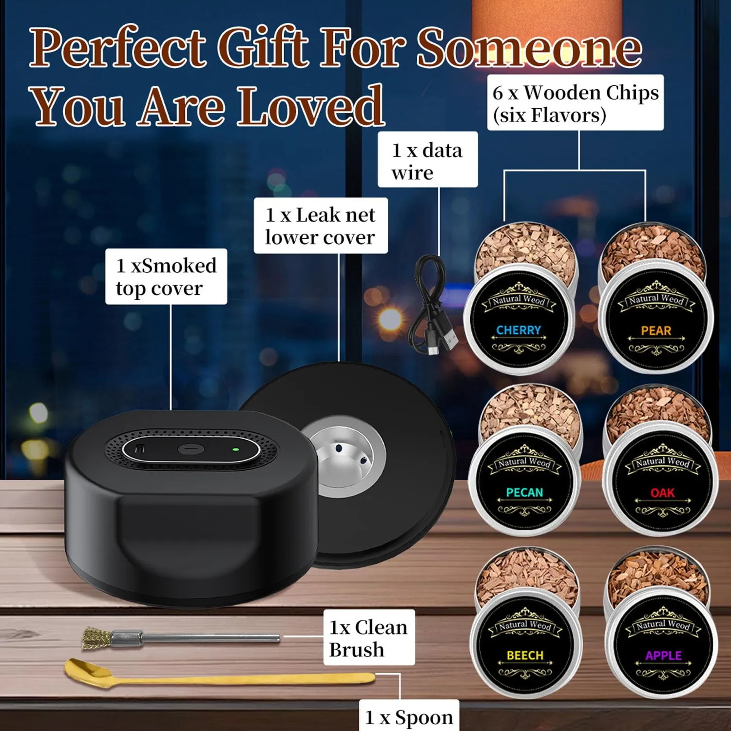 Zunate Kit Affumicatore Cocktail Elettrico 6 Legni