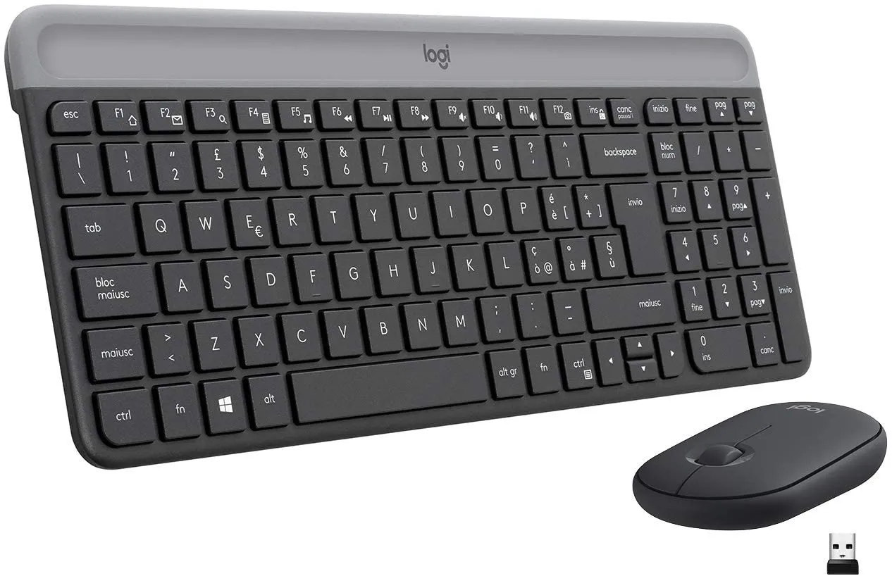 Logitech MK470 Slim kit tastiera e mouse wireless bianco silenzioso