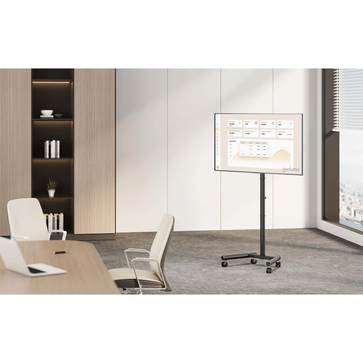 Manhattan carrello TV 13-50" regolabile con ruote