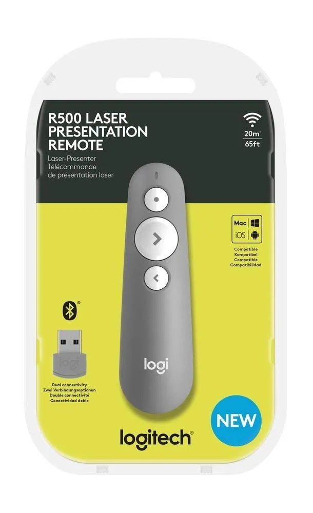 Logitech R500 puntatore laser wireless grigio Bluetooth