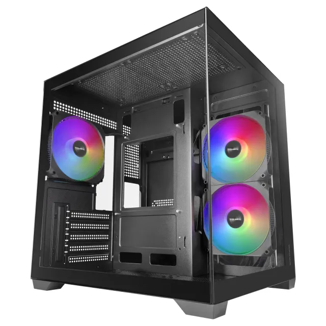 Mars Gaming MC-VIEW3 Case PC MicroATX Nero Vetro Panoramico