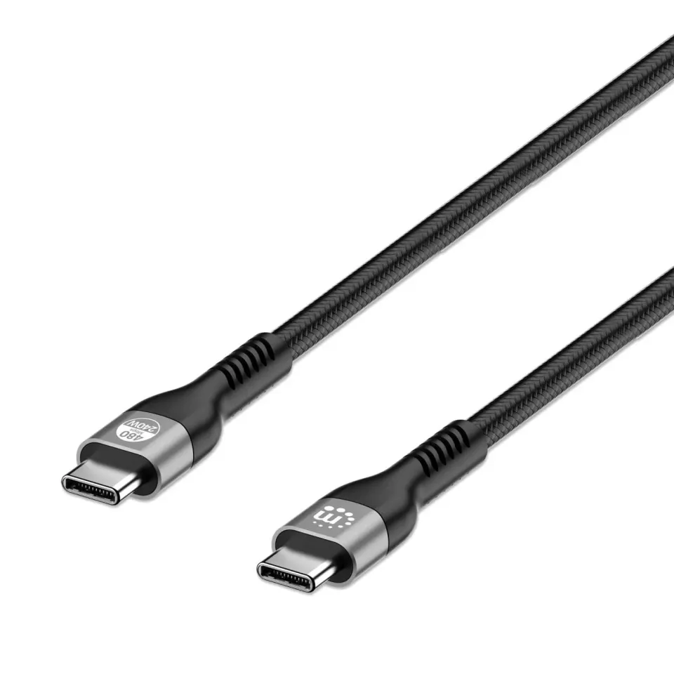 Manhattan Cavo Ricarica USB-C 240W PD 3.1 2 m Nero