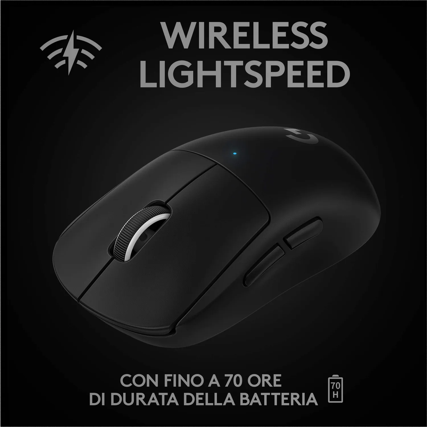 Logitech G PRO X SUPERLIGHT mouse gaming wireless nero 63 g