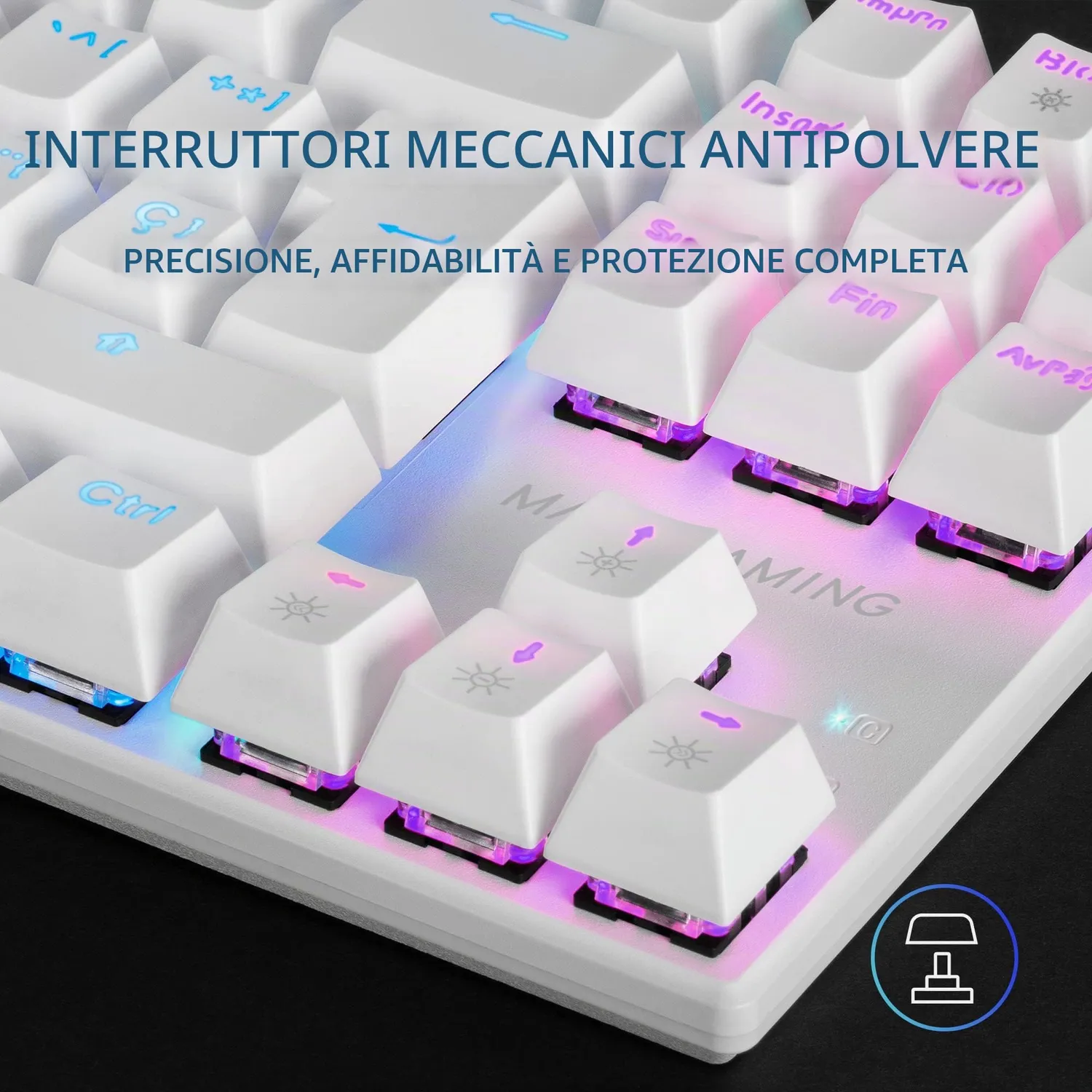 Mars Gaming MK80 tastiera gaming TKL bianca switch brown