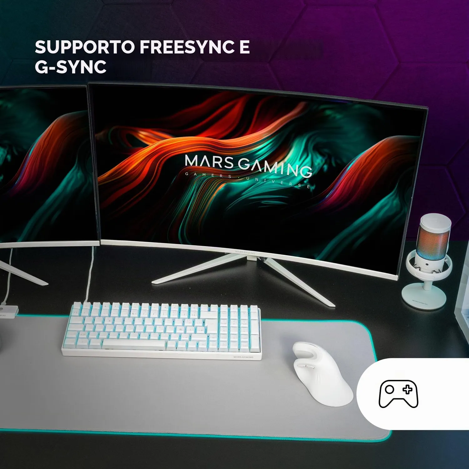 Mars Gaming MV-27C monitor curvo 27 bianco 200Hz
