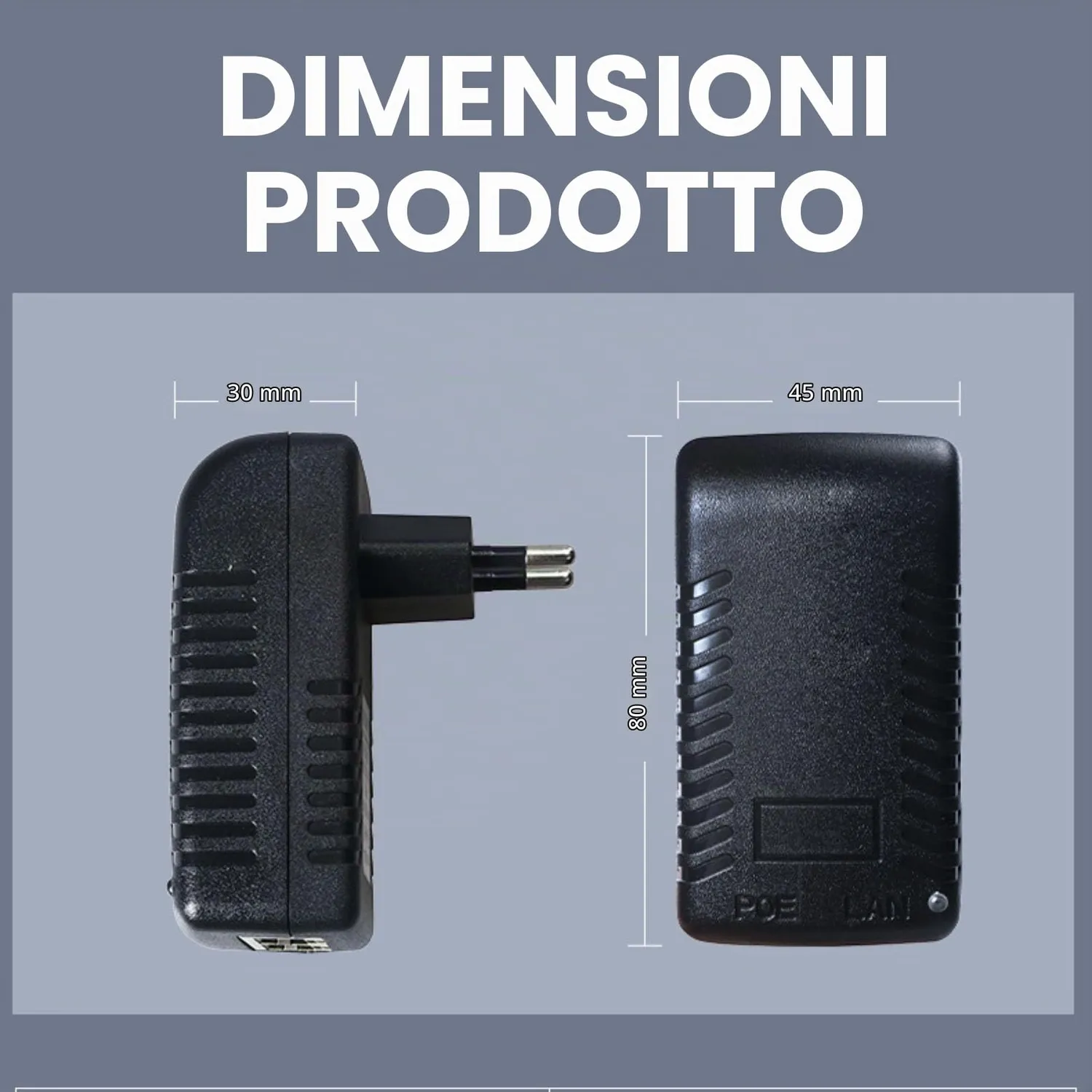 Zunate iniettore PoE 24V 1A alimentatore spina UE protezione
