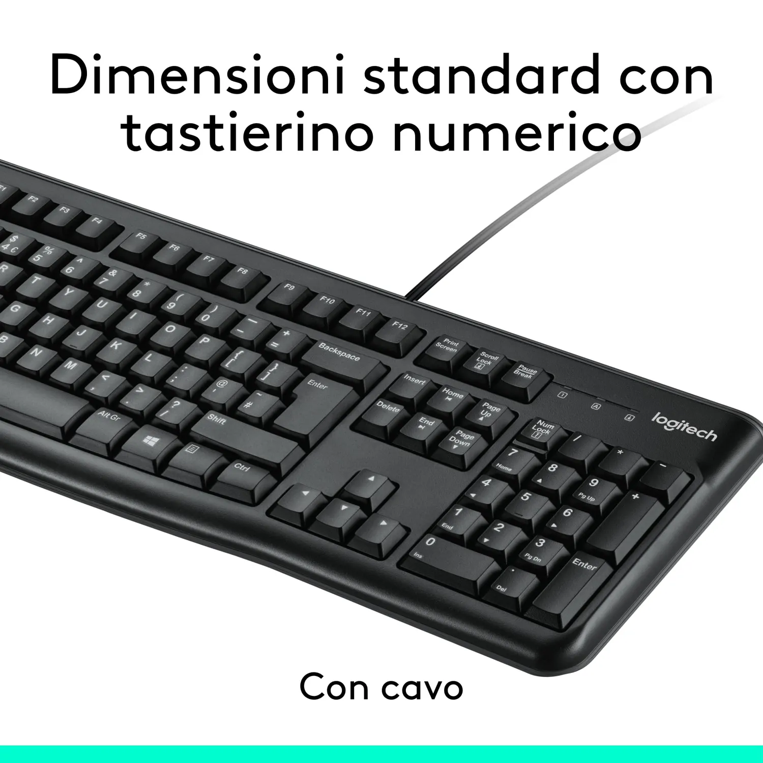 Logitech MK120 Kit Tastiera Mouse con Filo ITA USB