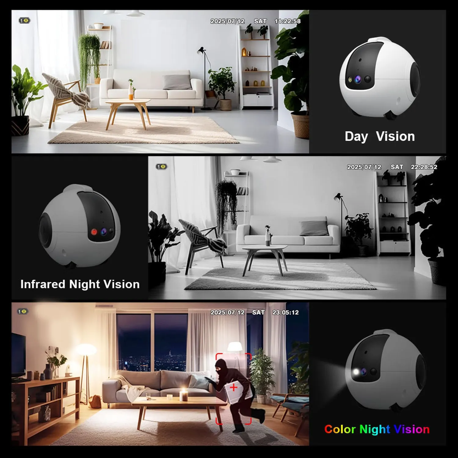 Zunate Telecamera Robot WiFi 2,5K 4MP con Ruote Bidirezionale