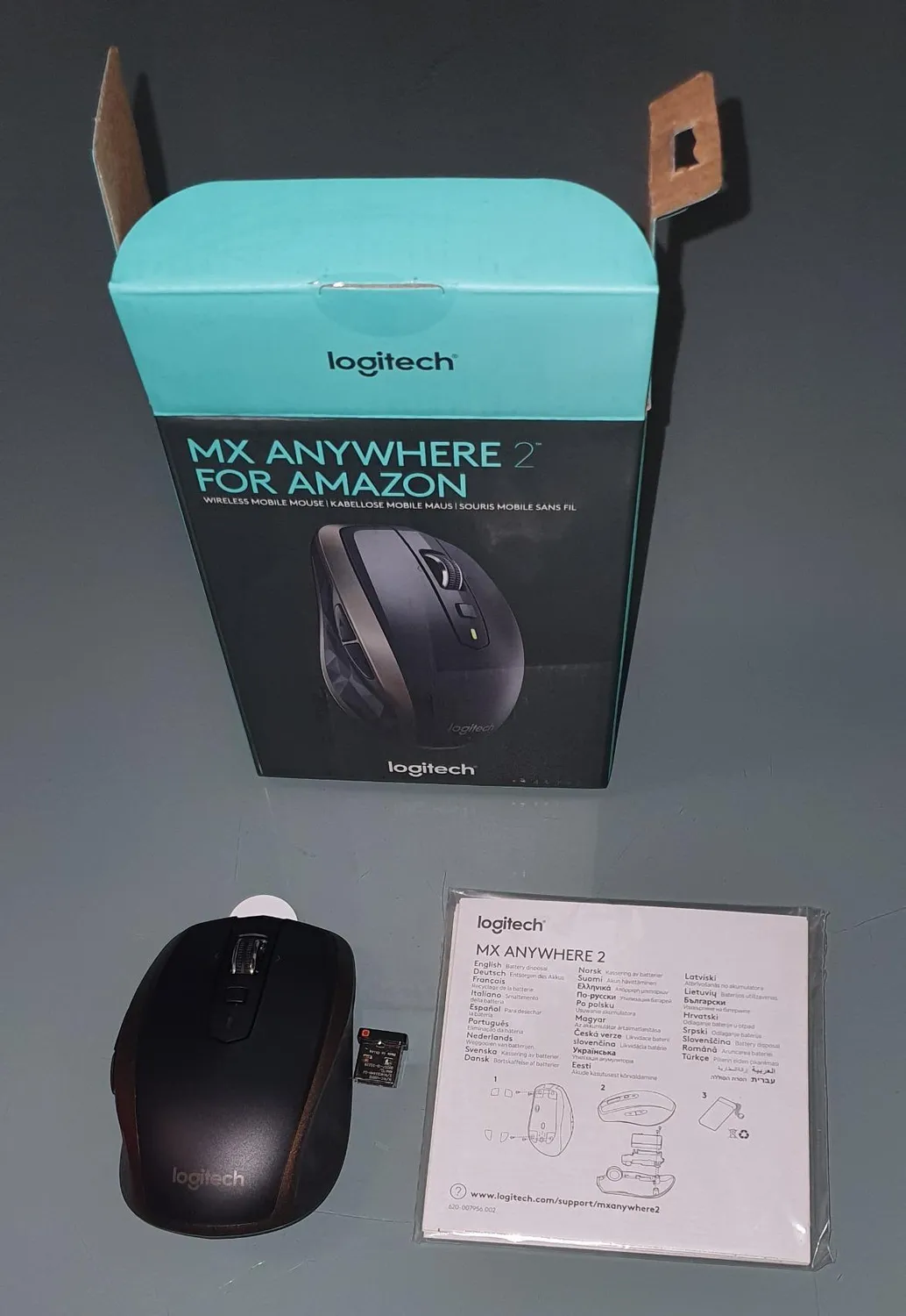 Logitech MX Anywhere 2 mouse wireless grigio Bluetooth