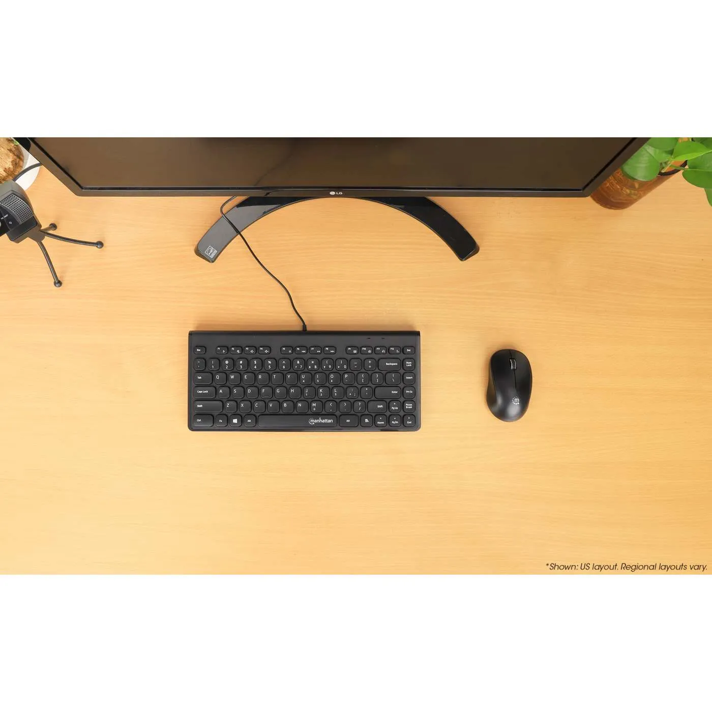 Manhattan Tastiera USB Mini Filo Compatta Nera 82 Tasti