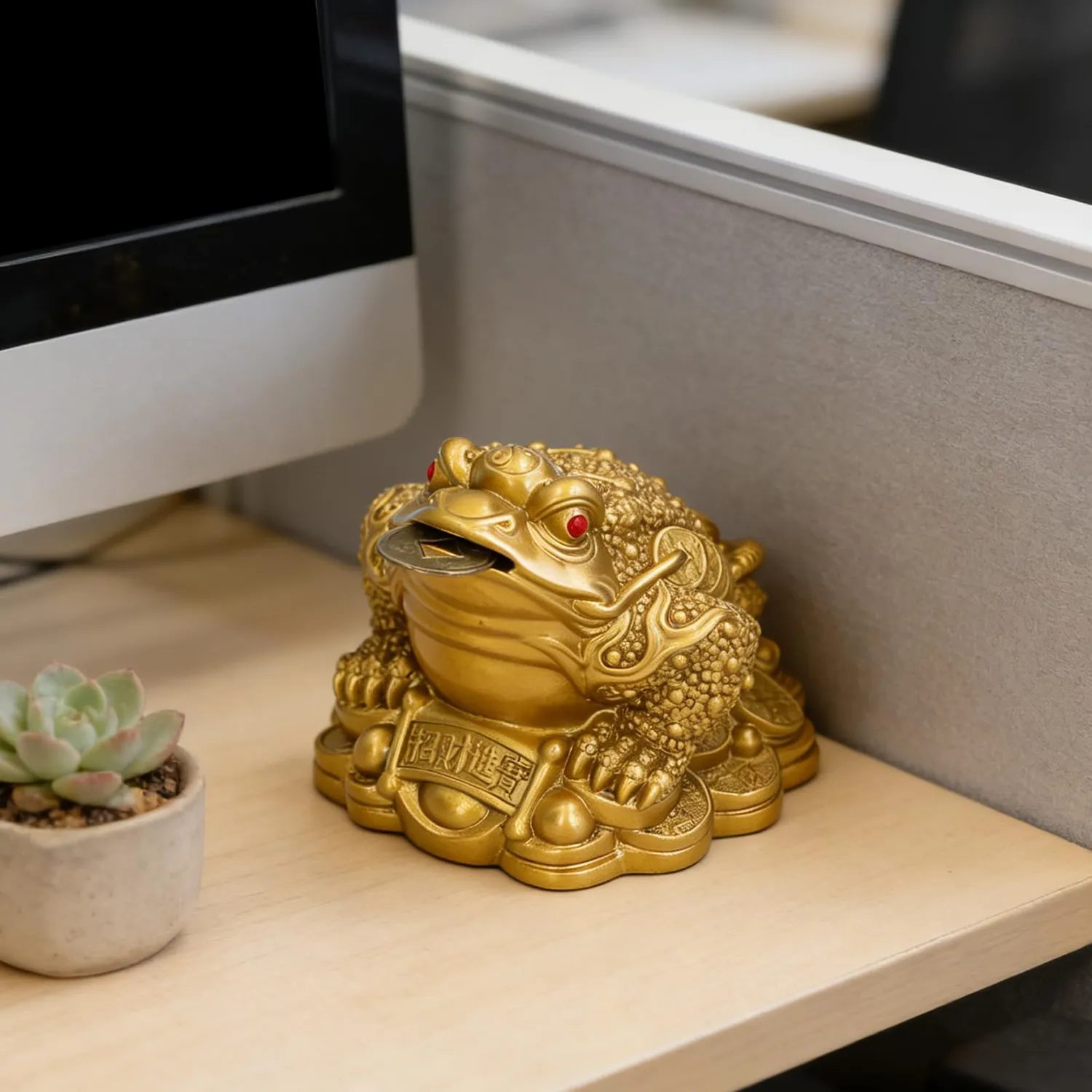 Zunate rana portafortuna statuetta oro Feng Shui 6,5 cm