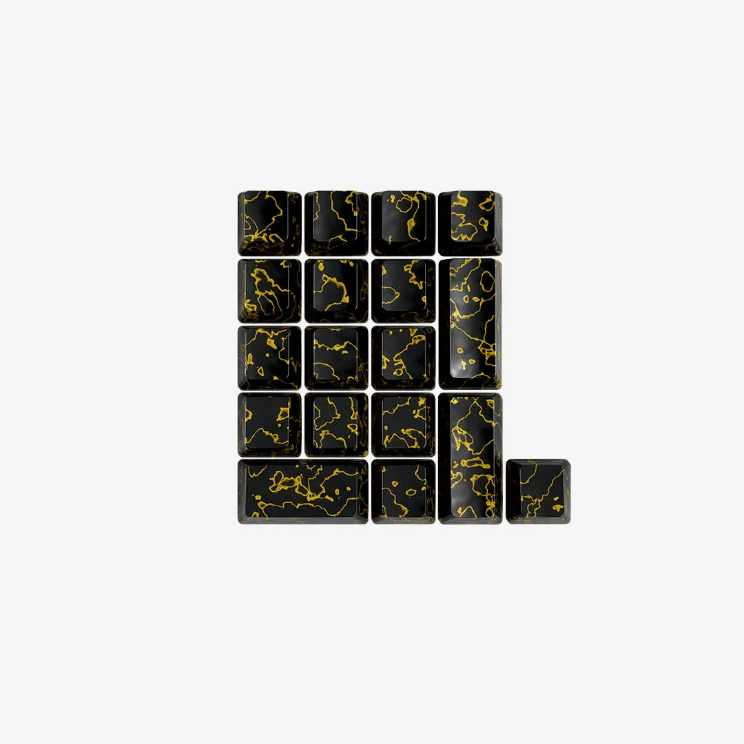 Cerakey Rhino-Skin Obsidian keycaps Alpha Plus