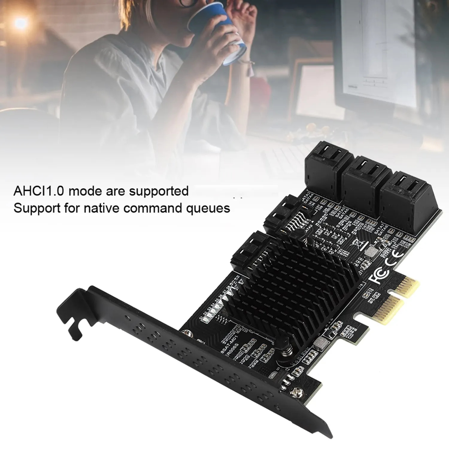 Zunate PCE8SAT-A01 Scheda Espansione SATA 8 porte 6Gbps PCIe