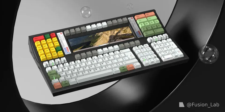 CoffeeKeys Vintech 06 tastiera alluminio nera hotswap display