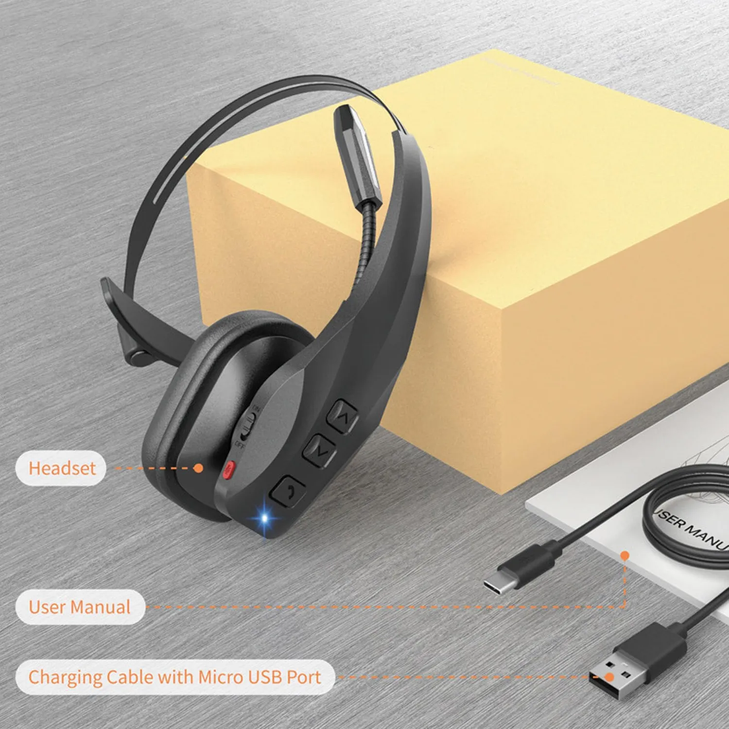 Zunate Auricolare Bluetooth Monoorecchio 56 Ore Mute 350mAh
