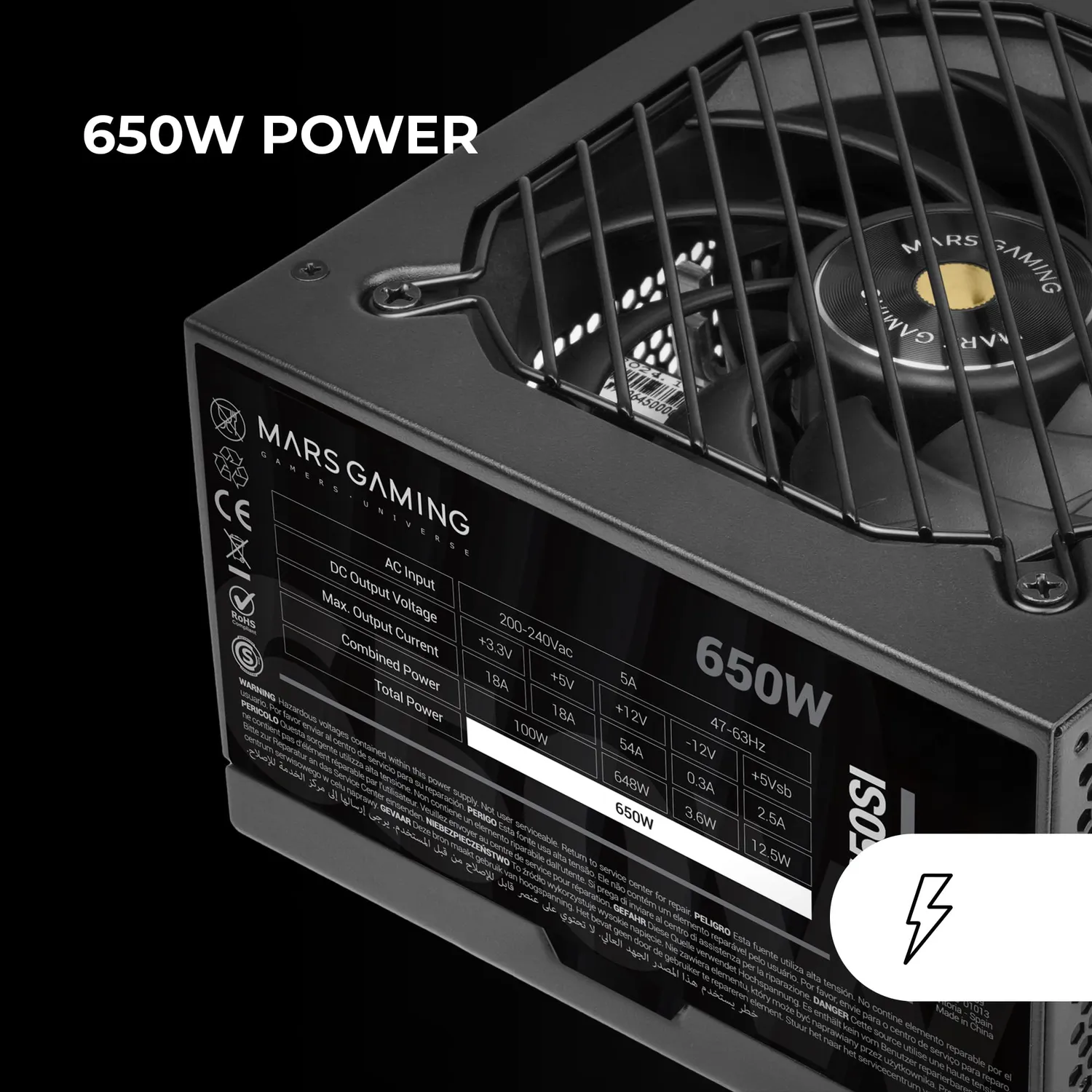 Mars Gaming MPB650SI alimentatore 650W Bronze silenzioso