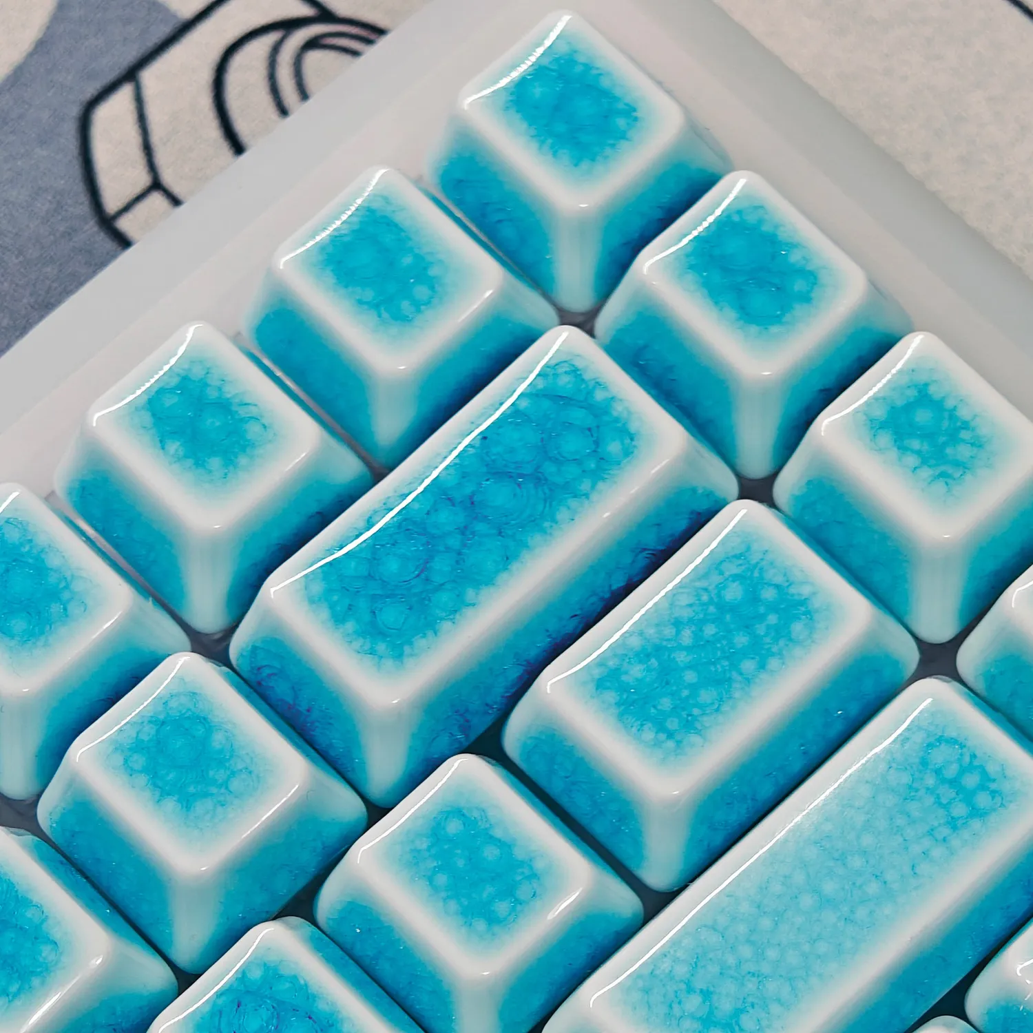 Cerakey V2 Blue Crazed set tasti ceramica con scritte