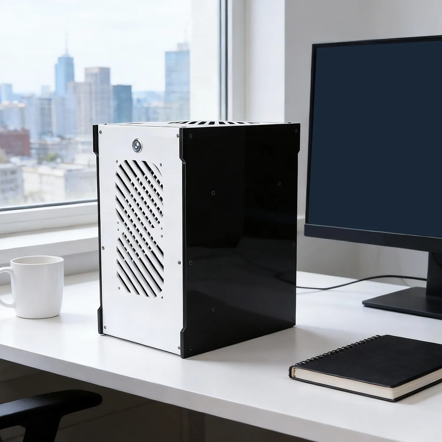 Zunate ITX custodia PC 10,5L acrilico SFX 4 SSD