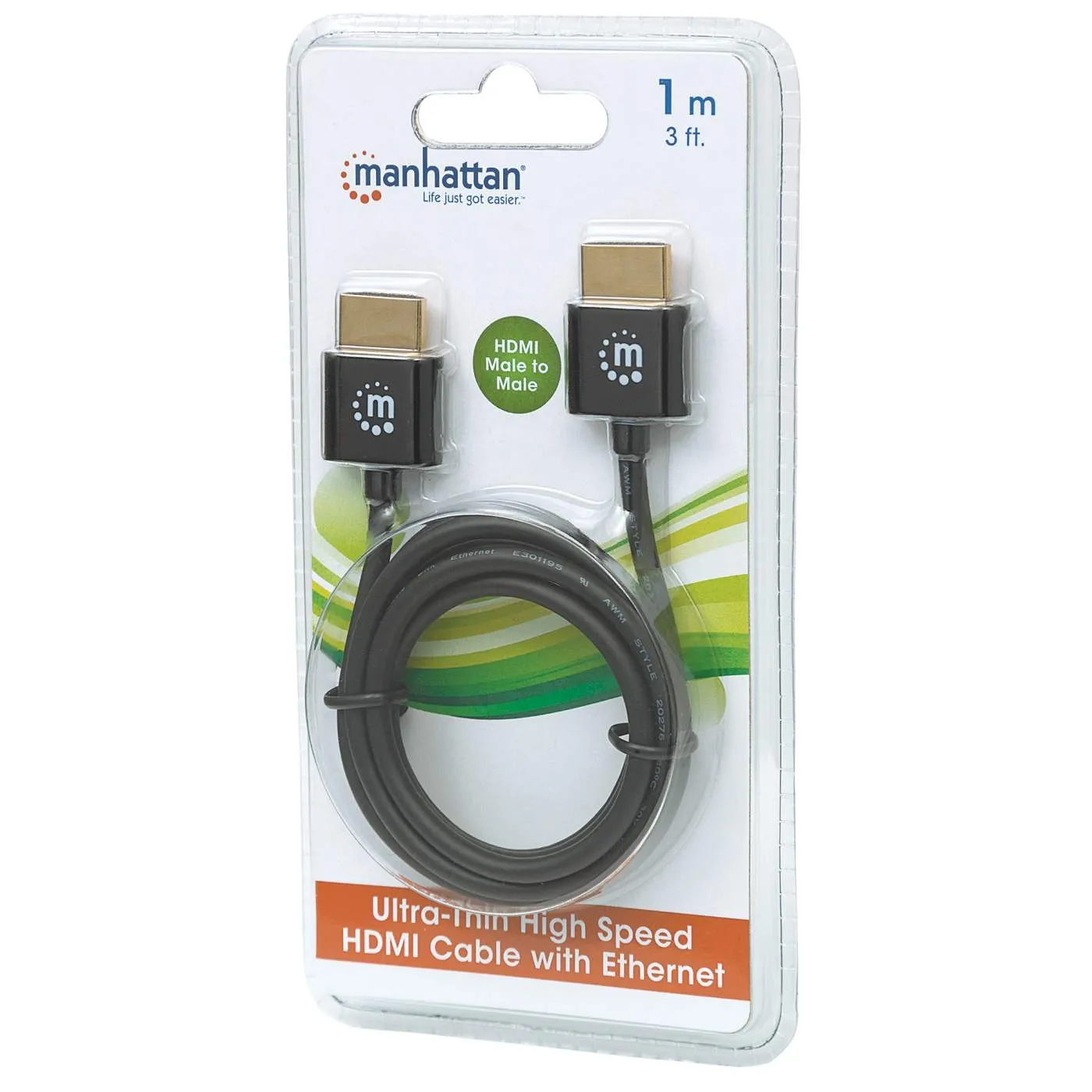 Manhattan Super-slim cavo HDMI 4K 1 m sottile