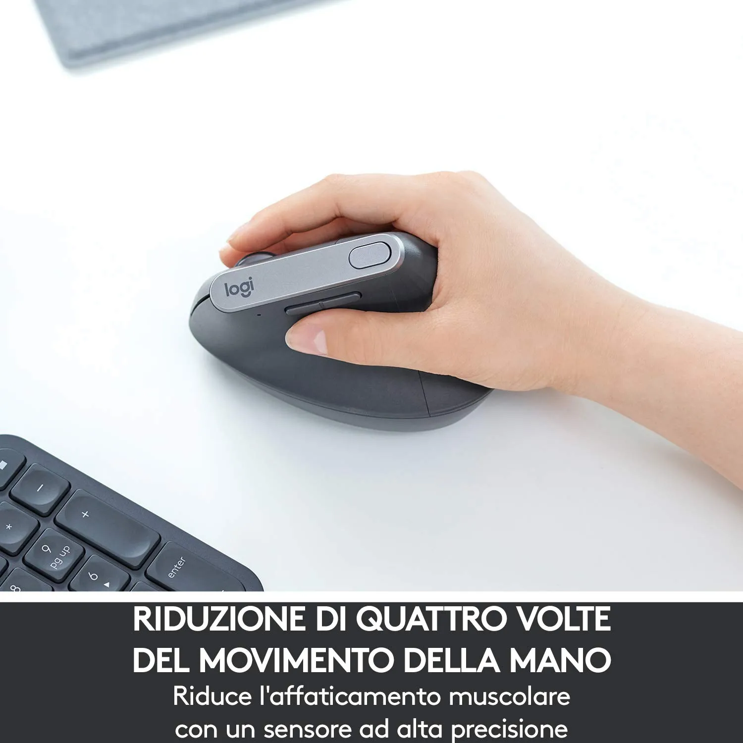 Logitech MX Vertical mouse wireless ergonomico 4000dpi grafite