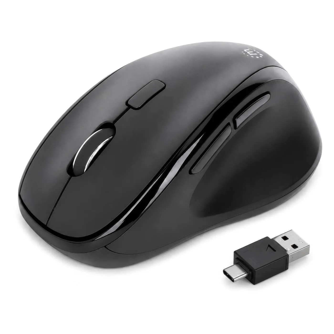 Manhattan Ergonomic Mouse Wireless 1600 DPI Nero