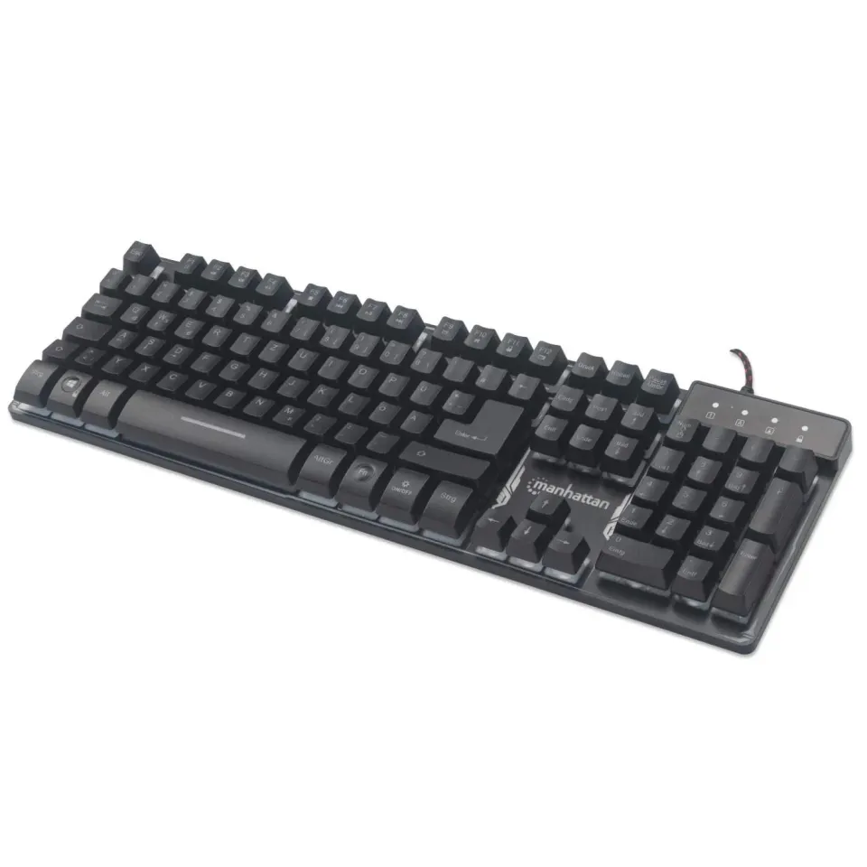 Manhattan Metal Base tastiera gaming USB nera retroilluminata