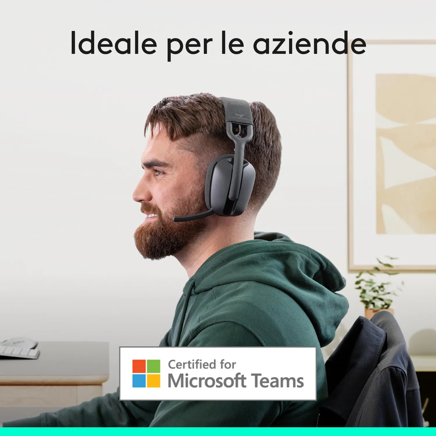 Logitech Zone Vibe cuffie bluetooth grigio USB-C con microfono