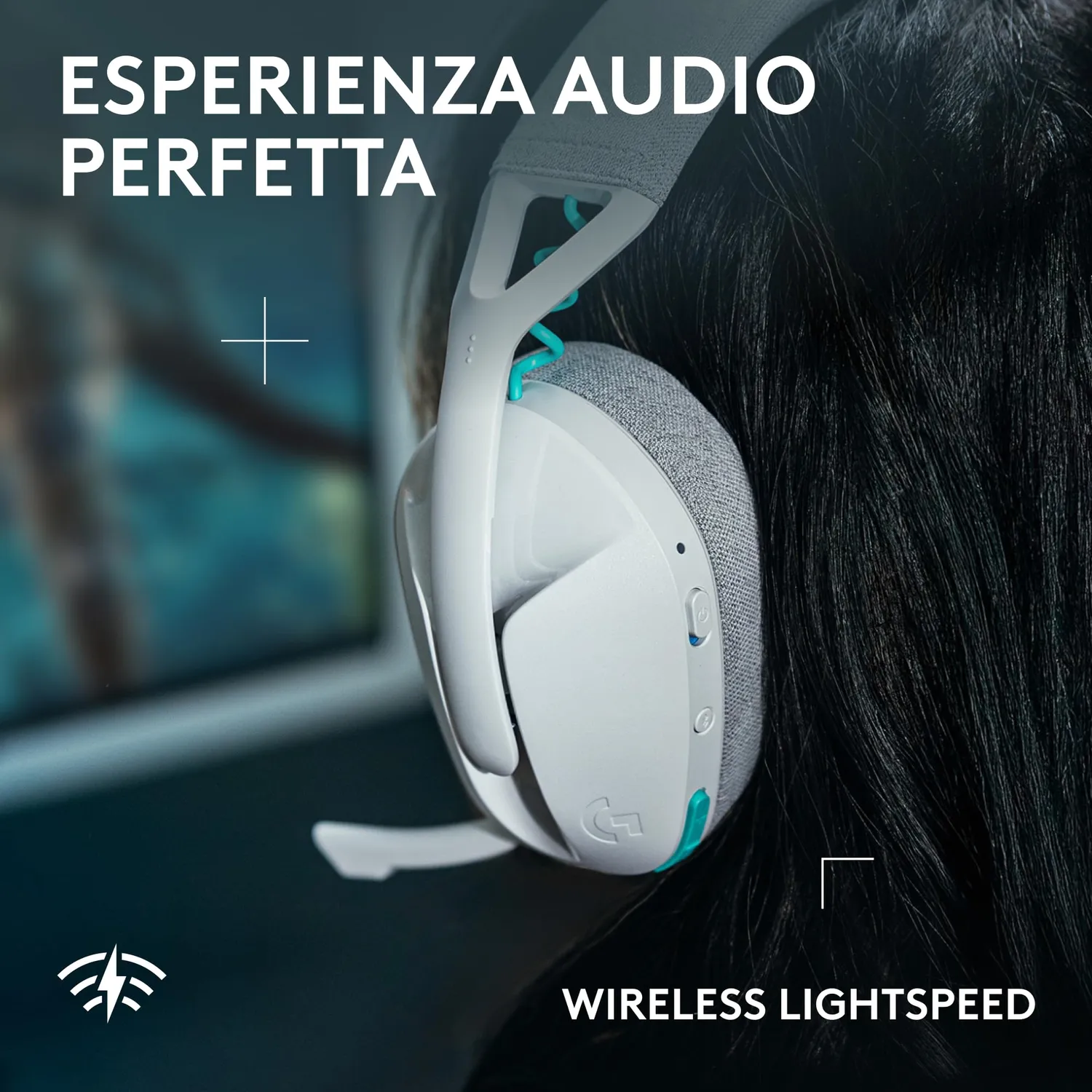 Logitech G G321 cuffia gaming wireless bianca LIGHTSPEED