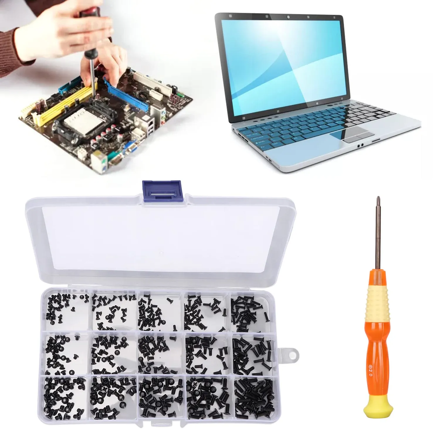 Zunate Set 450 Viti Laptop in Acciaio Universali con Scatola