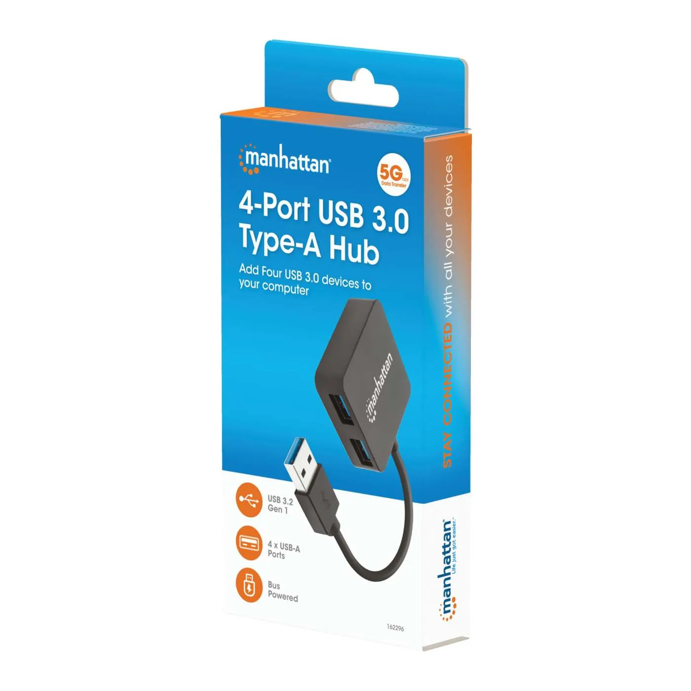 Manhattan SuperSpeed Hub USB 3.0 4 Porte 5 Gbps