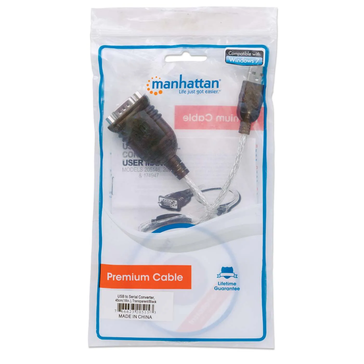 Manhattan convertitore USB-A seriale RS232 DB9 45 cm