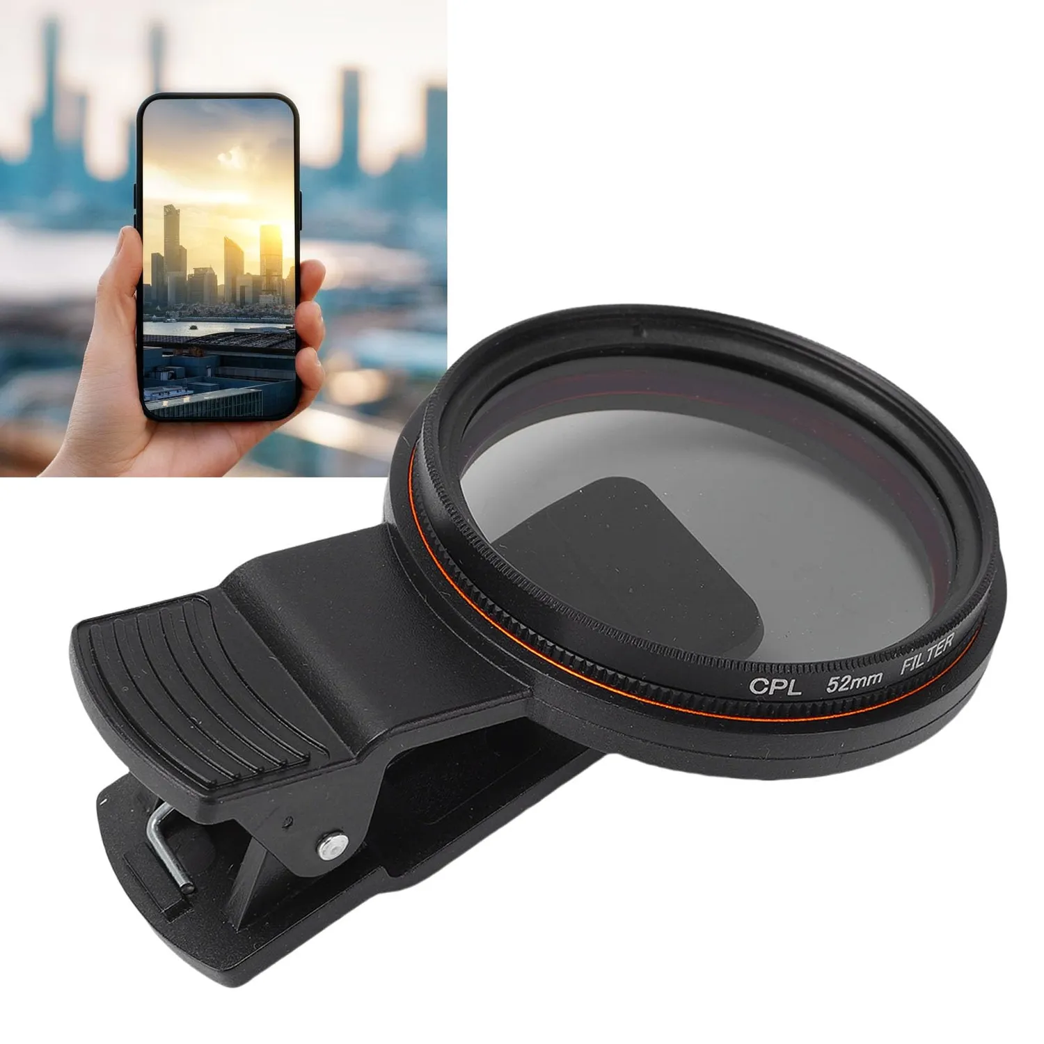 Zunate filtro CPL 52 mm per telefono con clip