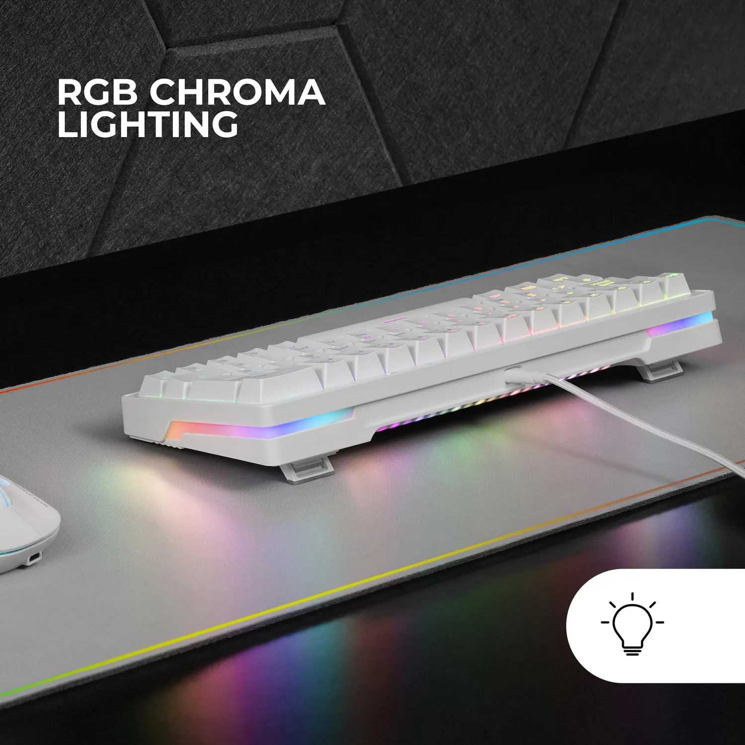 Marsgaming MKMINIPRO Tastiera Meccanica 60% Bianca FR RGB