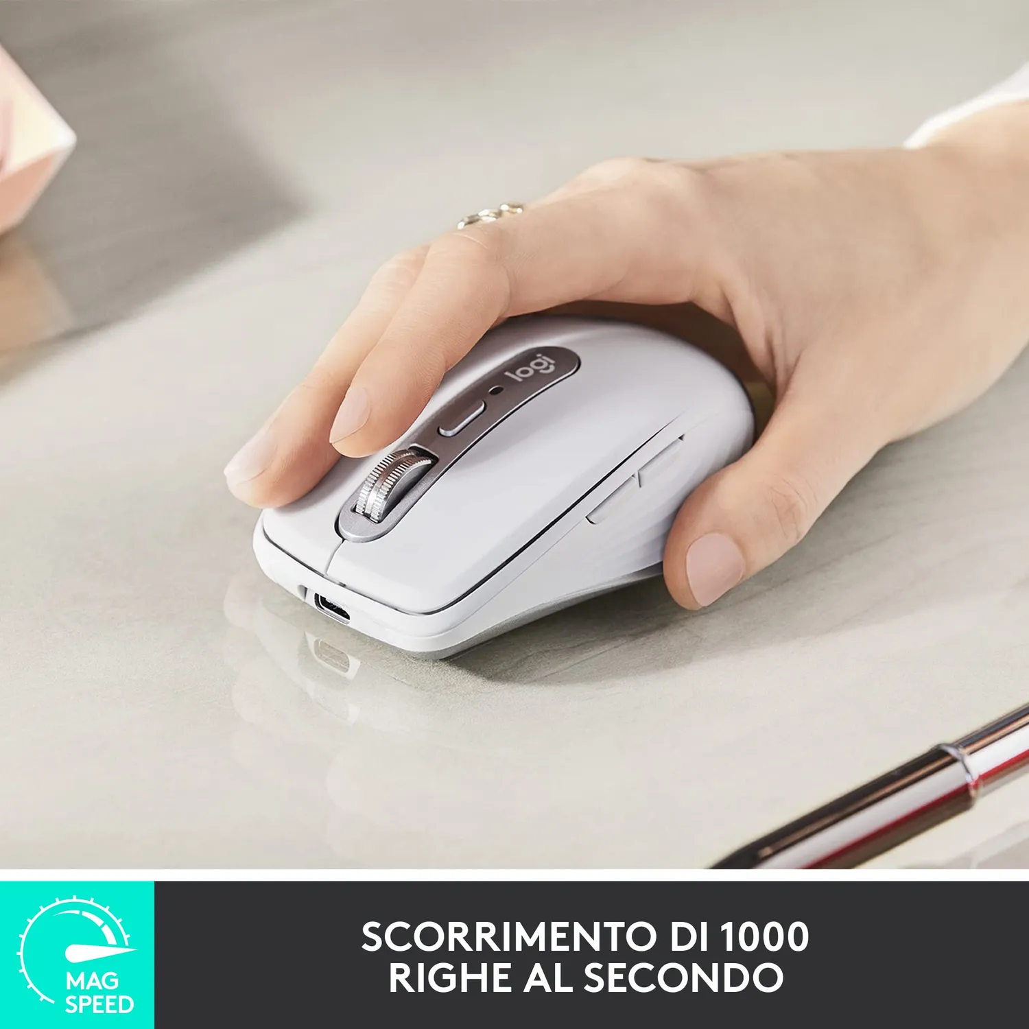 Logitech MX Keys Mini + Anywhere 3 kit grigio chiaro