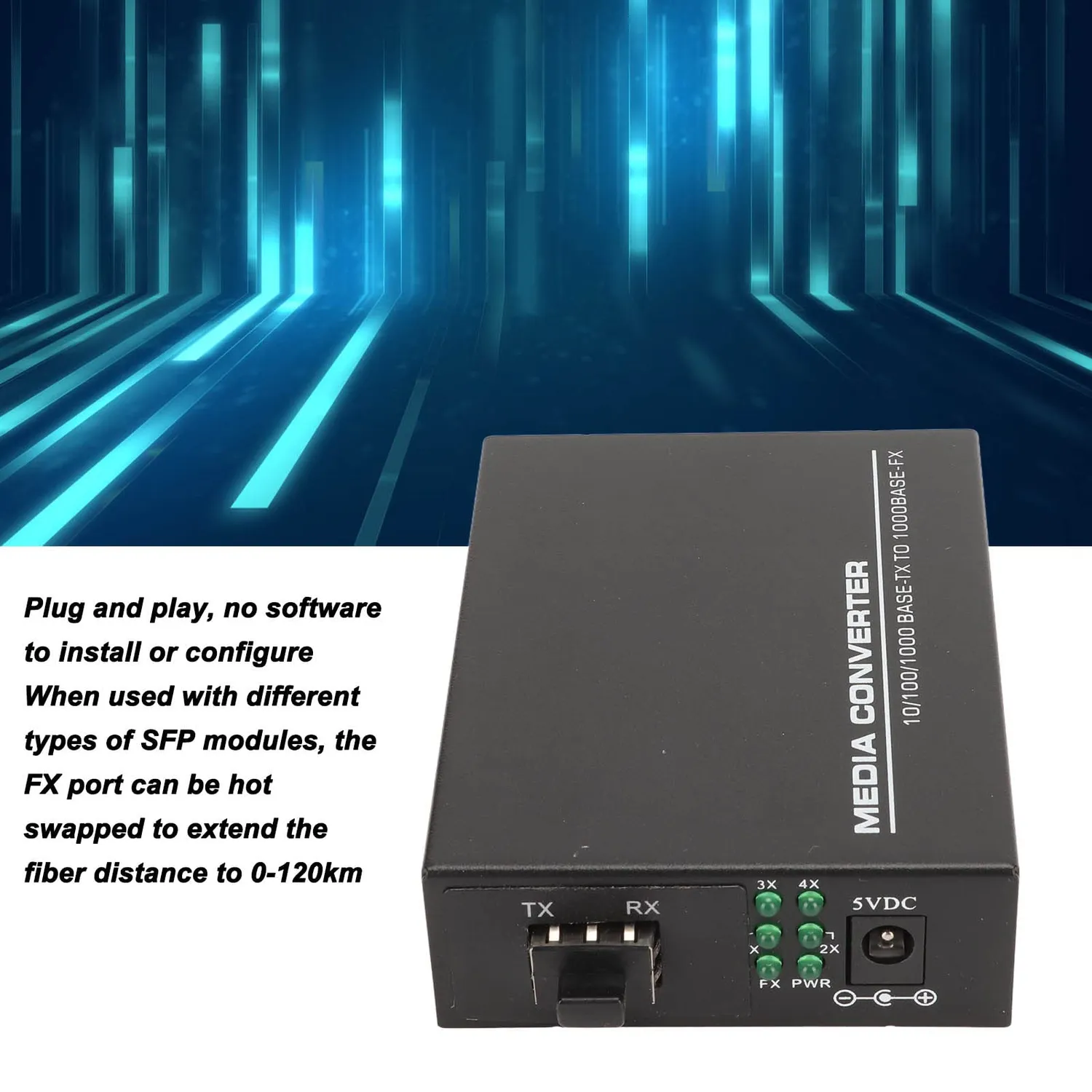 Zunate convertitore fibra-RJ45 Gigabit 10/100/1000